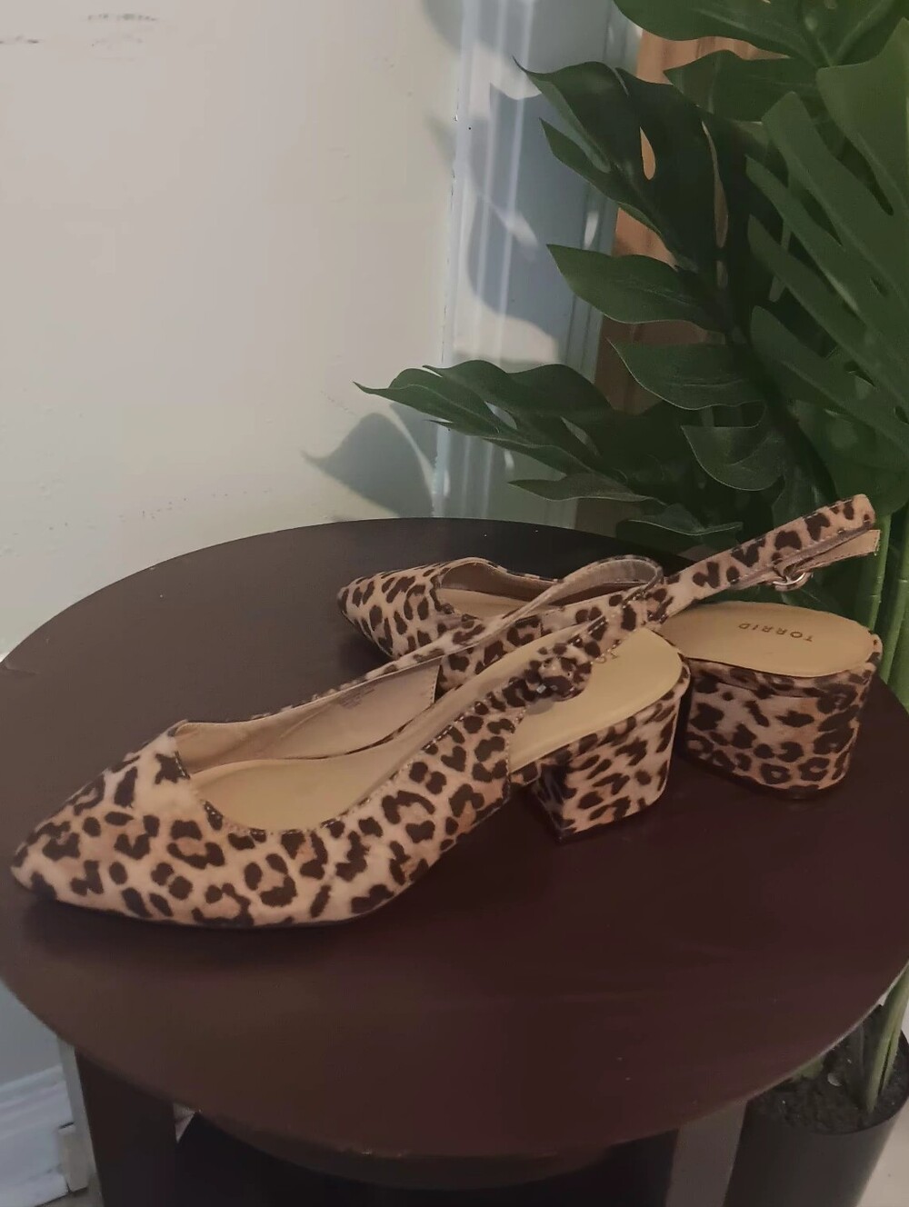 Torrid NWOT Leopard Print Slingback Block Heel Pumps - Tan